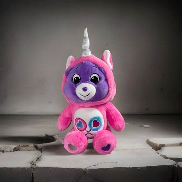 Care Bear Unicorn Unlock The Magic Share Bear Plush W/ Hood 14” 2021 Stuffed Toy - Picture 1 of 5